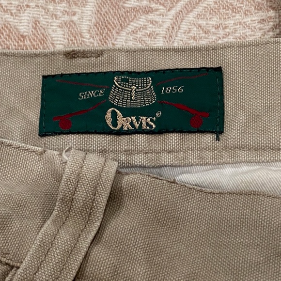 N5-ORVIS Classic Khaki Flat Front Heavy Cotton Canvas Pants - Picture 8 of 16